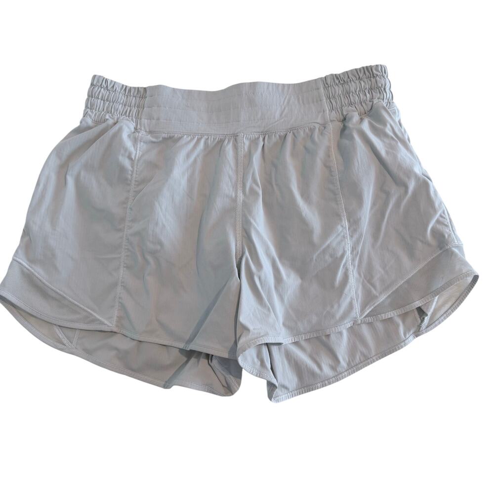 Lululemon Women's Running Shorts Size 10 Off White Light Gray 3.5" Inseam